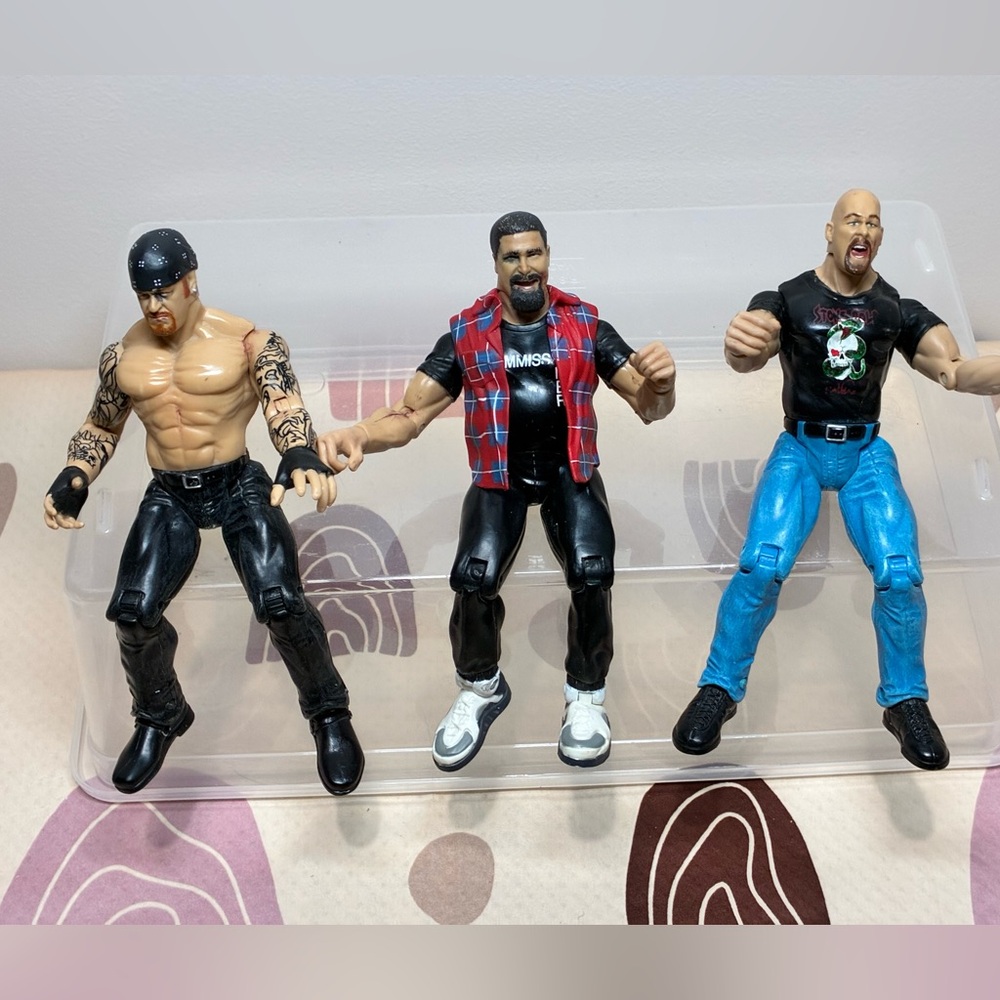 Posable Wrestling Figures Set of 3 Mattel JAKKS